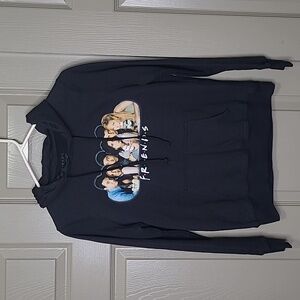 Friends black graphic logo hoodie sweatshirt size medium